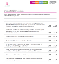 Checkliste Baby-Gitterbett
